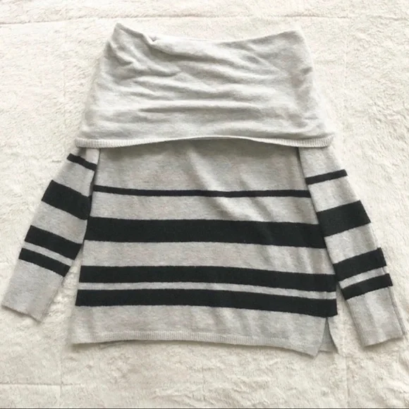 LOFT | Striped Foldover Off Shoulder Sweater *NWT* - Picture 11 of 13